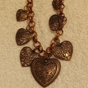 Paparazzi Heart Charm Necklace With Matching Earrings